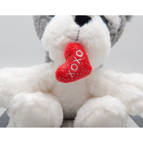 Hug Fun Gray Schnauzer Dog Puppy Plush Stuffed Animal XOXO Heart Valentine - Picture 7 of 11